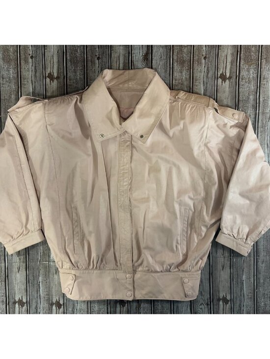 Gino di Giorgio Dolman Bat Wing Sleeve Leather Jacket sz M color Pink VTG  80's - Picture 1 of 14